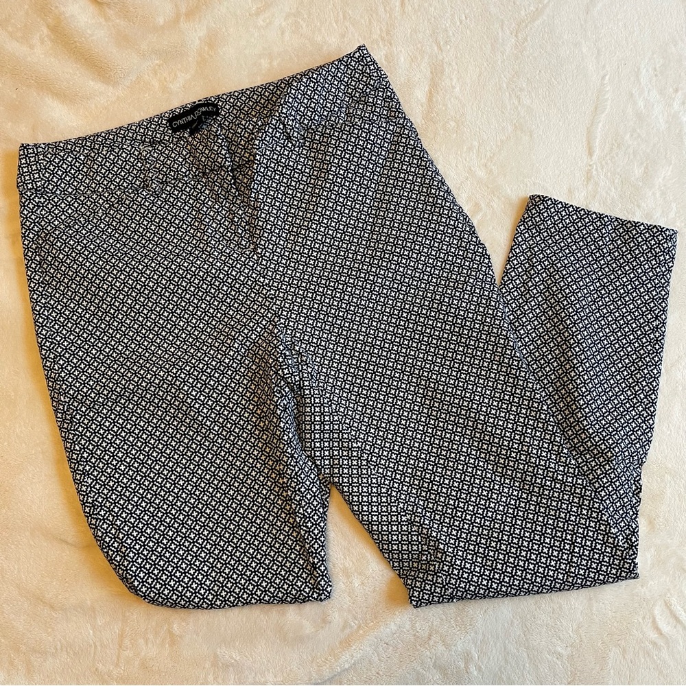 Dark Academia Cynthia Rowley Geometric Pixel Print Ankle Pants Size 4